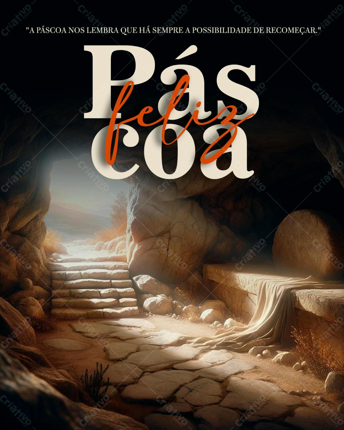 Flyer Páscoa Feliz PSD Editável