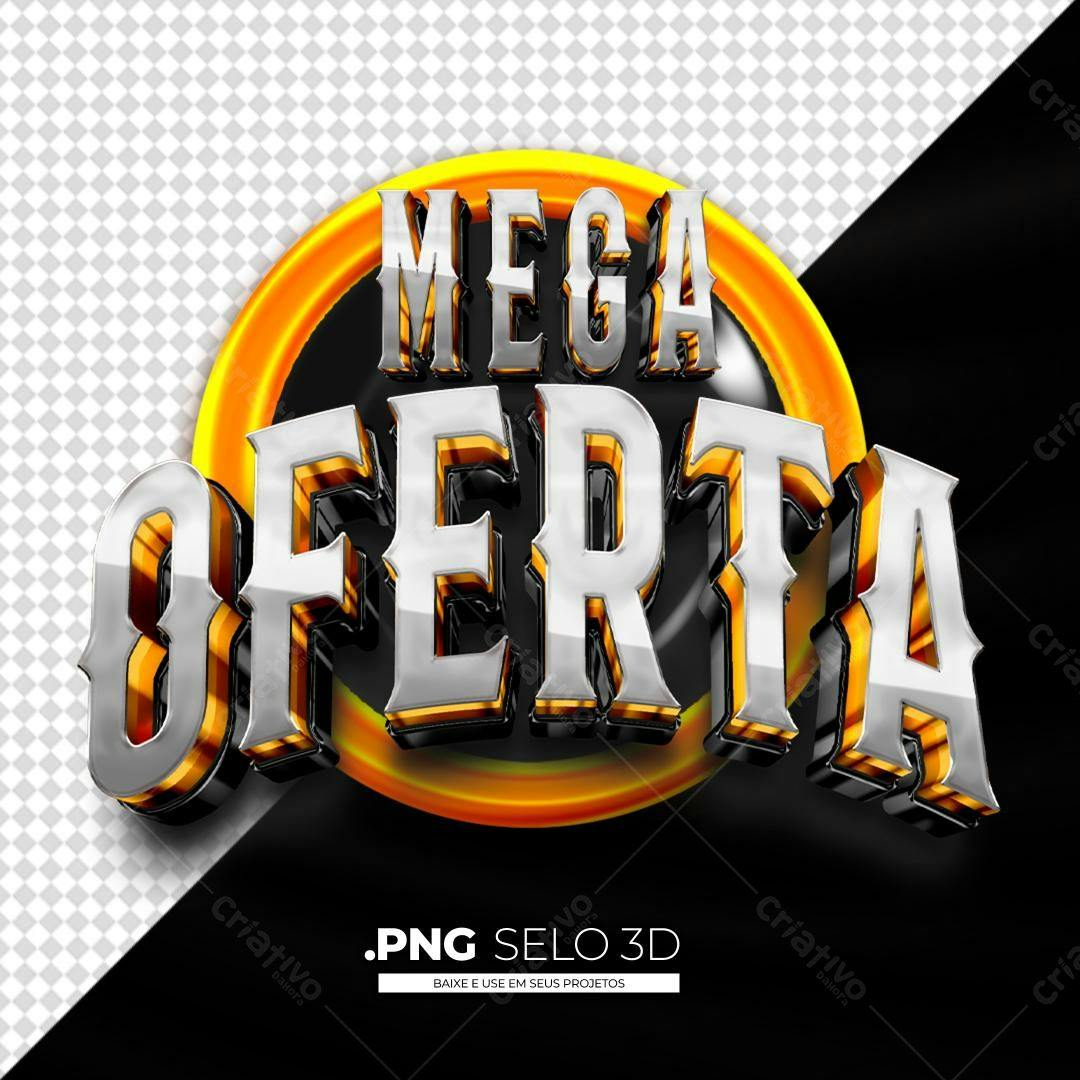 Selo Mega Oferta PNG com fundo transparente