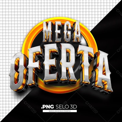 Selo Mega Oferta PNG com fundo transparente
