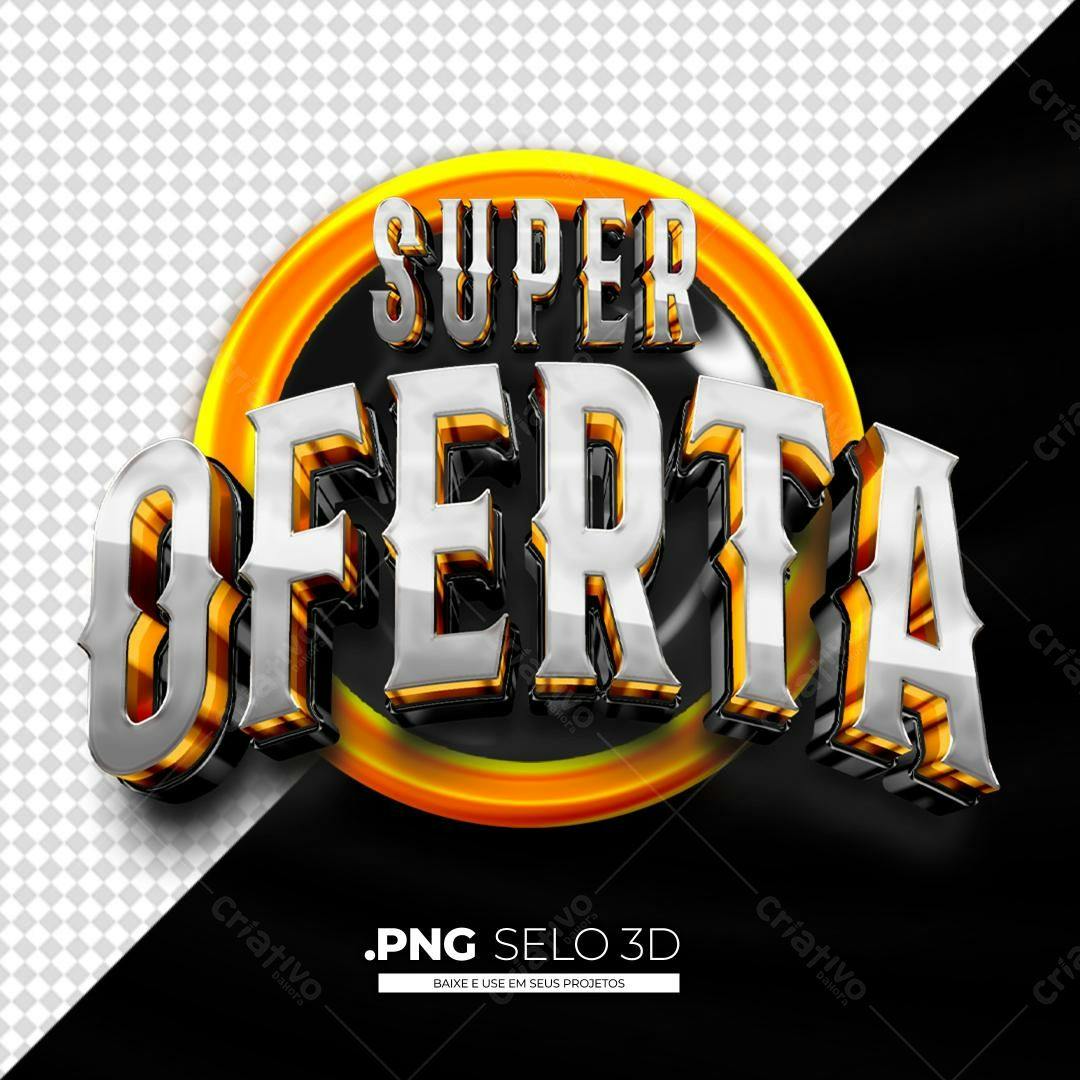 Selo 3D Super Oferta PNG com fundo transparente