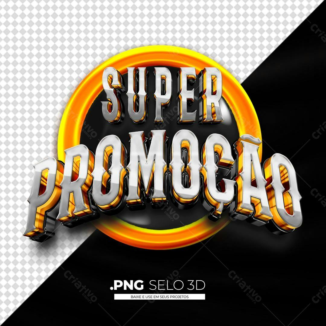 Selo 3D Super Promoção PNG com fundo transparente