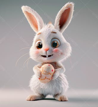 Imagem de um coelhinho fofo segurando um ovo 4