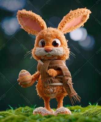 Imagem de um coelhinho fofo segurando um ovo 7