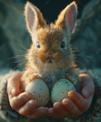 Imagem de um coelhinho fofo segurando um ovo 15