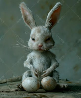 Imagem de um coelhinho fofo segurando um ovo 18