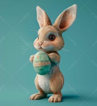 Imagem de um coelhinho fofo segurando um ovo 25