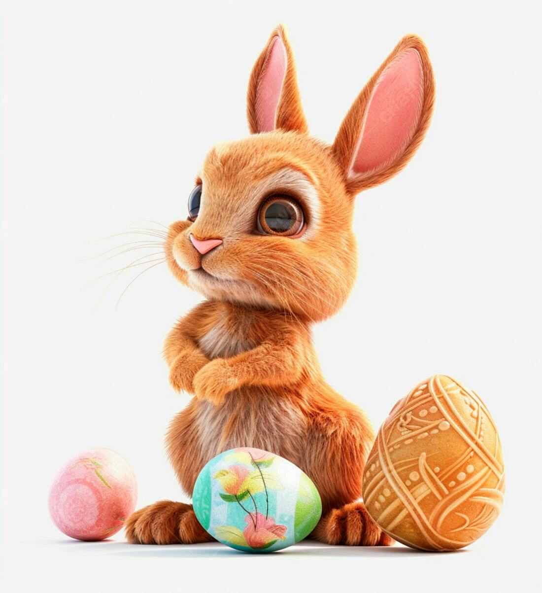 Coelhinho da Páscoa com Ovos Decorados