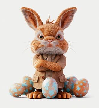 Imagem de um coelhinho fofo segurando um ovo 38