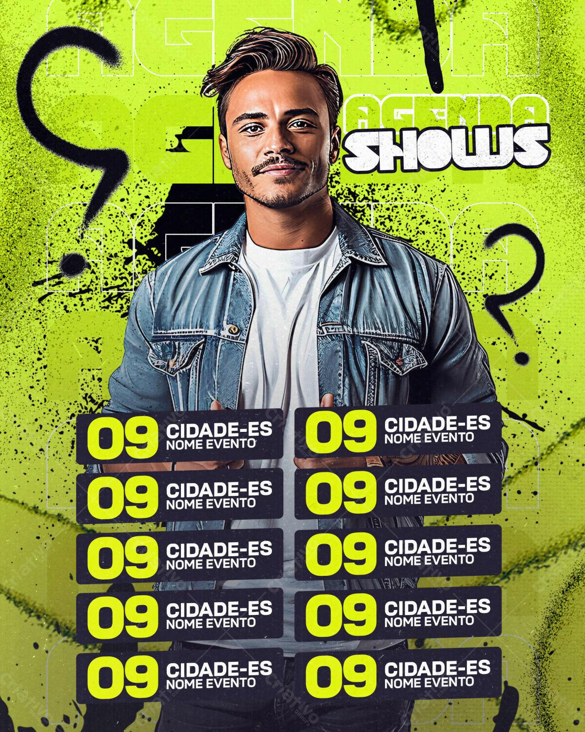 Flyer para Shows Musicais PSD Editável