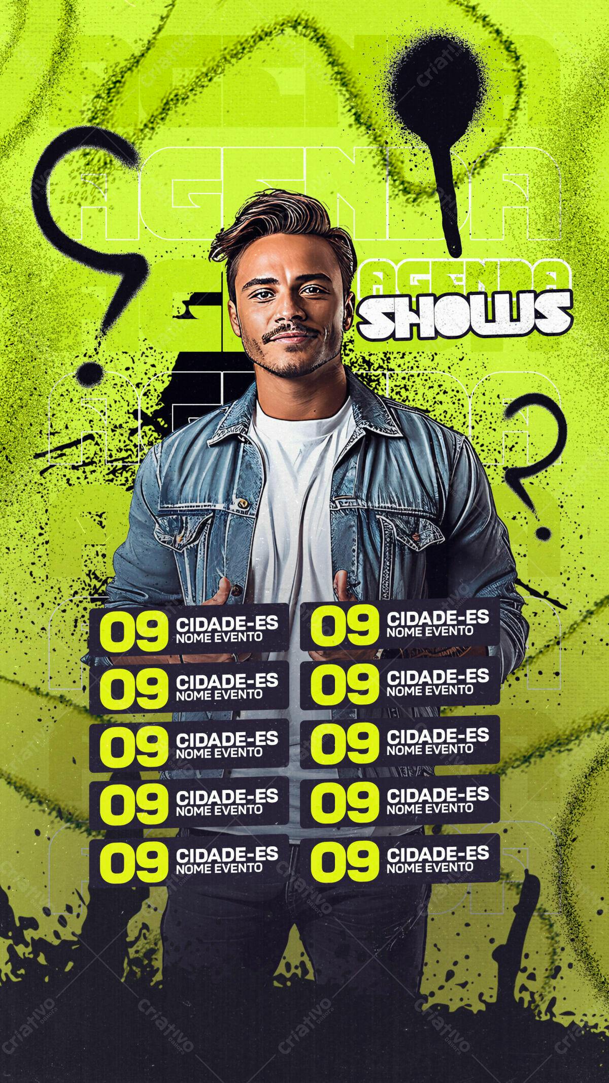 Flyer para Shows Musicais PSD Editável