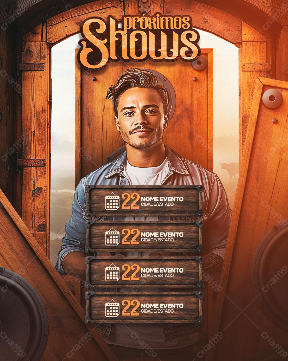 Flyer para Shows Musicais PSD Editável