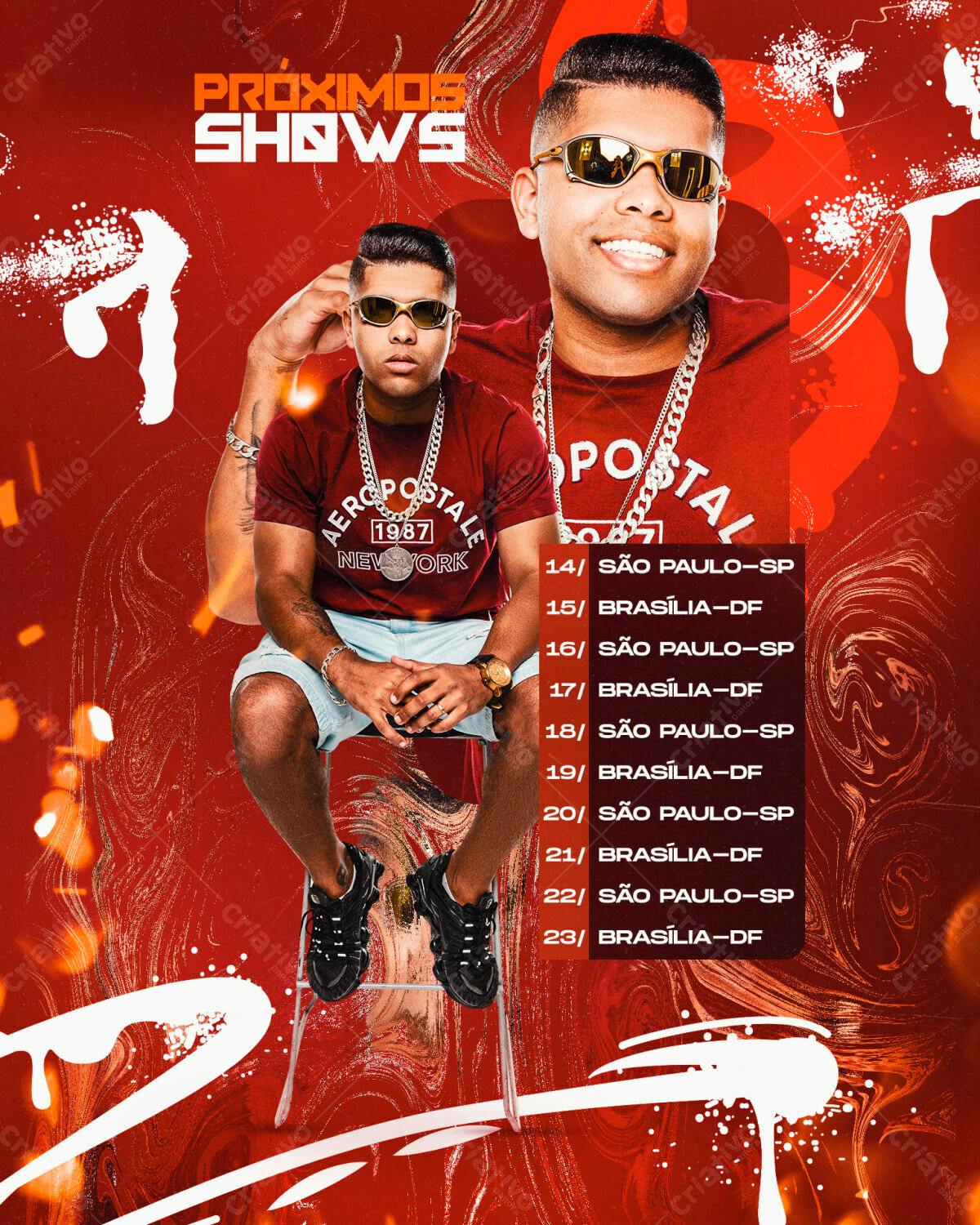 Flyer para Shows Musicais PSD Editável