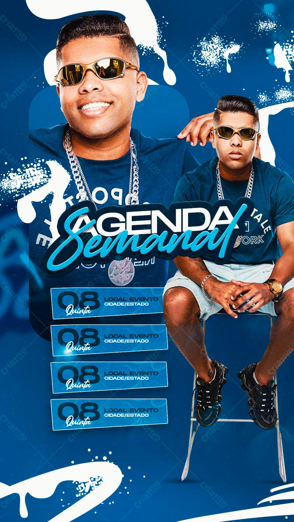 Flyer Agenda Semanal PSD Editável