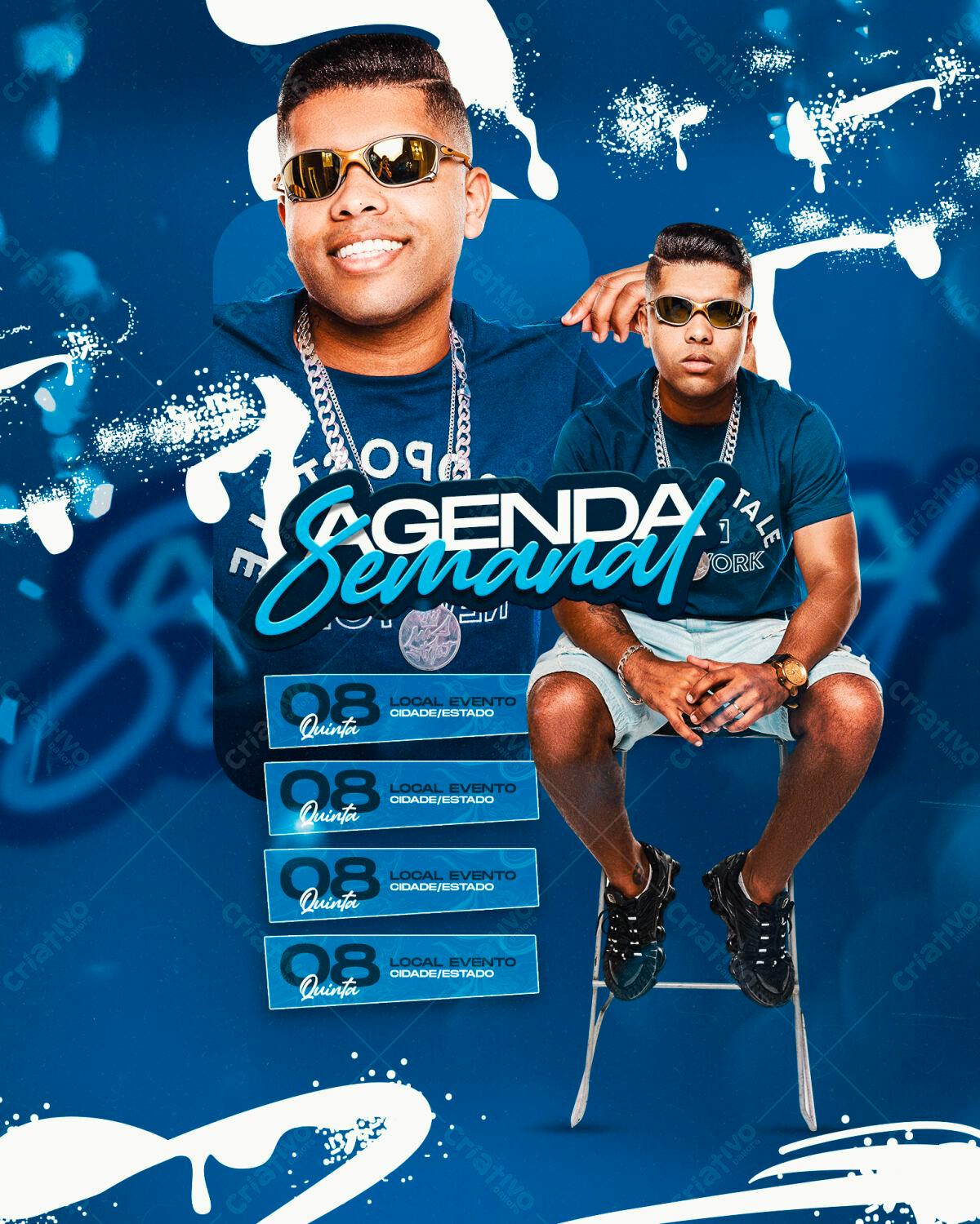 Flyer Agenda Semanal PSD Editável