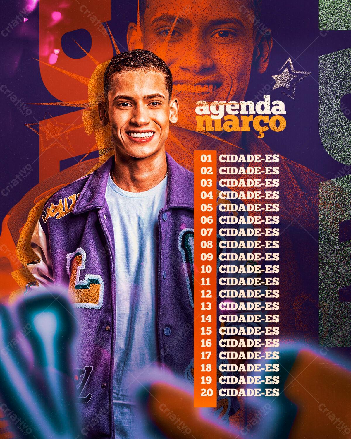 Agenda Mensal Março PSD Editável