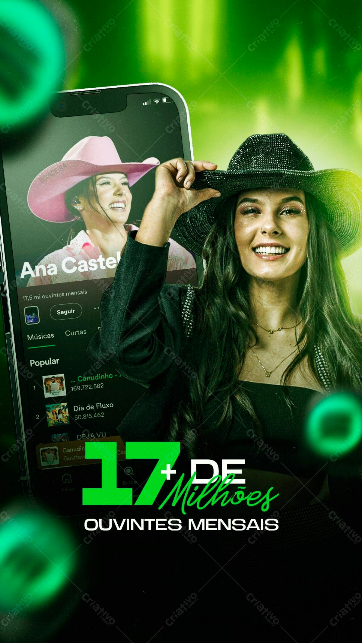 Flyer para divulgação de cantora sertaneja PSD Editável
