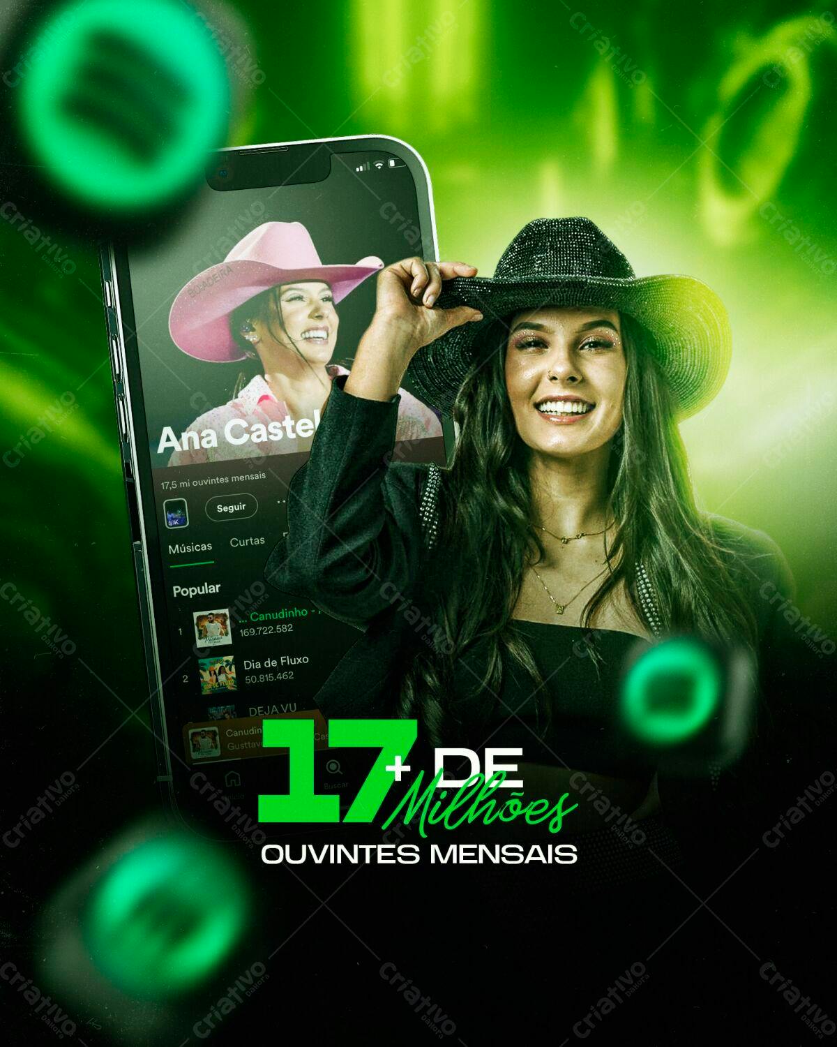 Flyer para Anúncio de Cantora Sertaneja PSD Editável