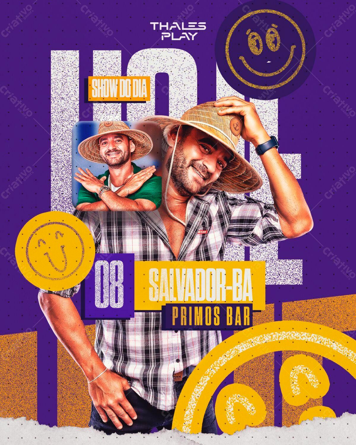 Flyer Show do Dia Thales Play PSD Editável