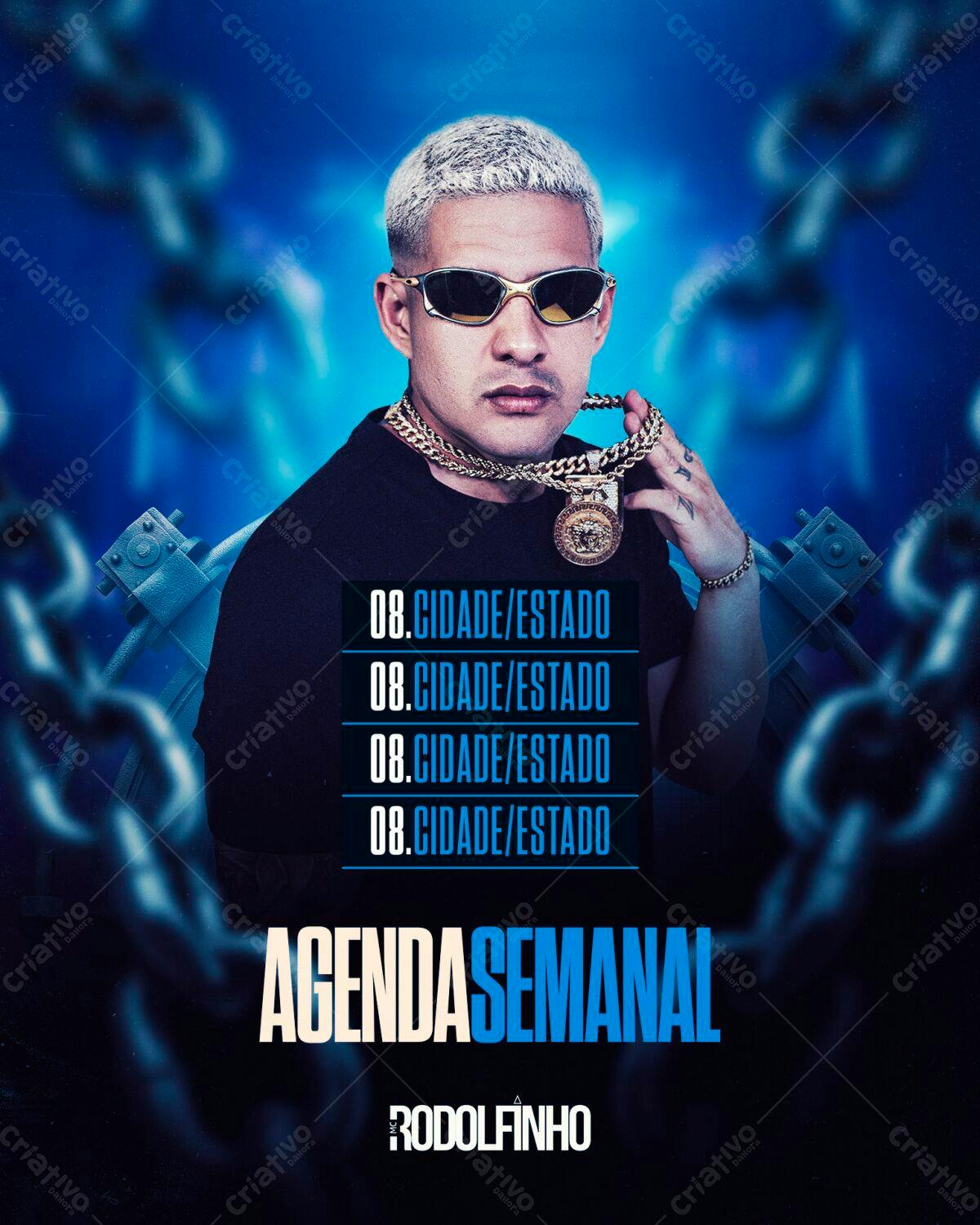 Flyer Agenda Semanal para Shows PSD Editável