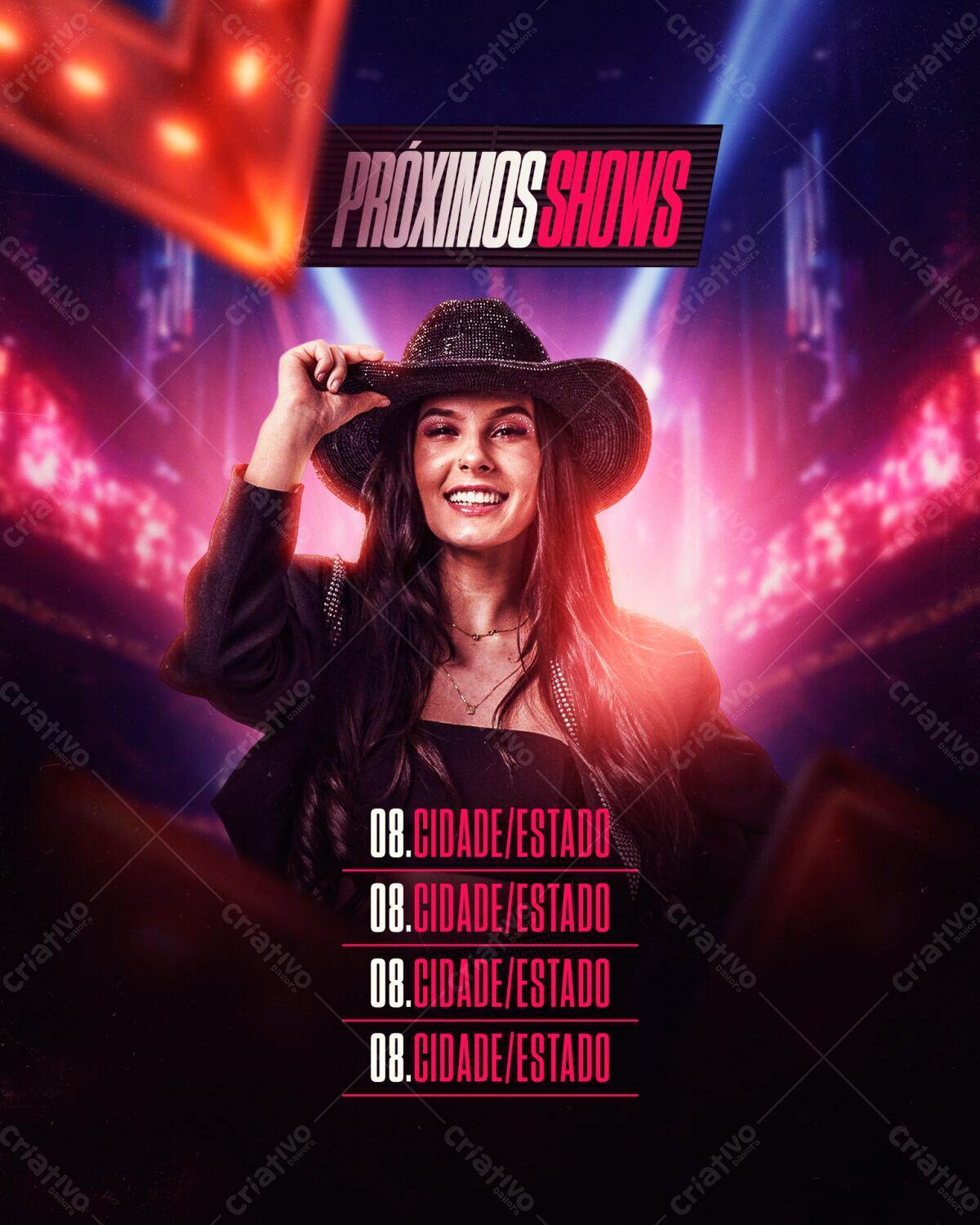 Flyer para Shows Musicais PSD Editável