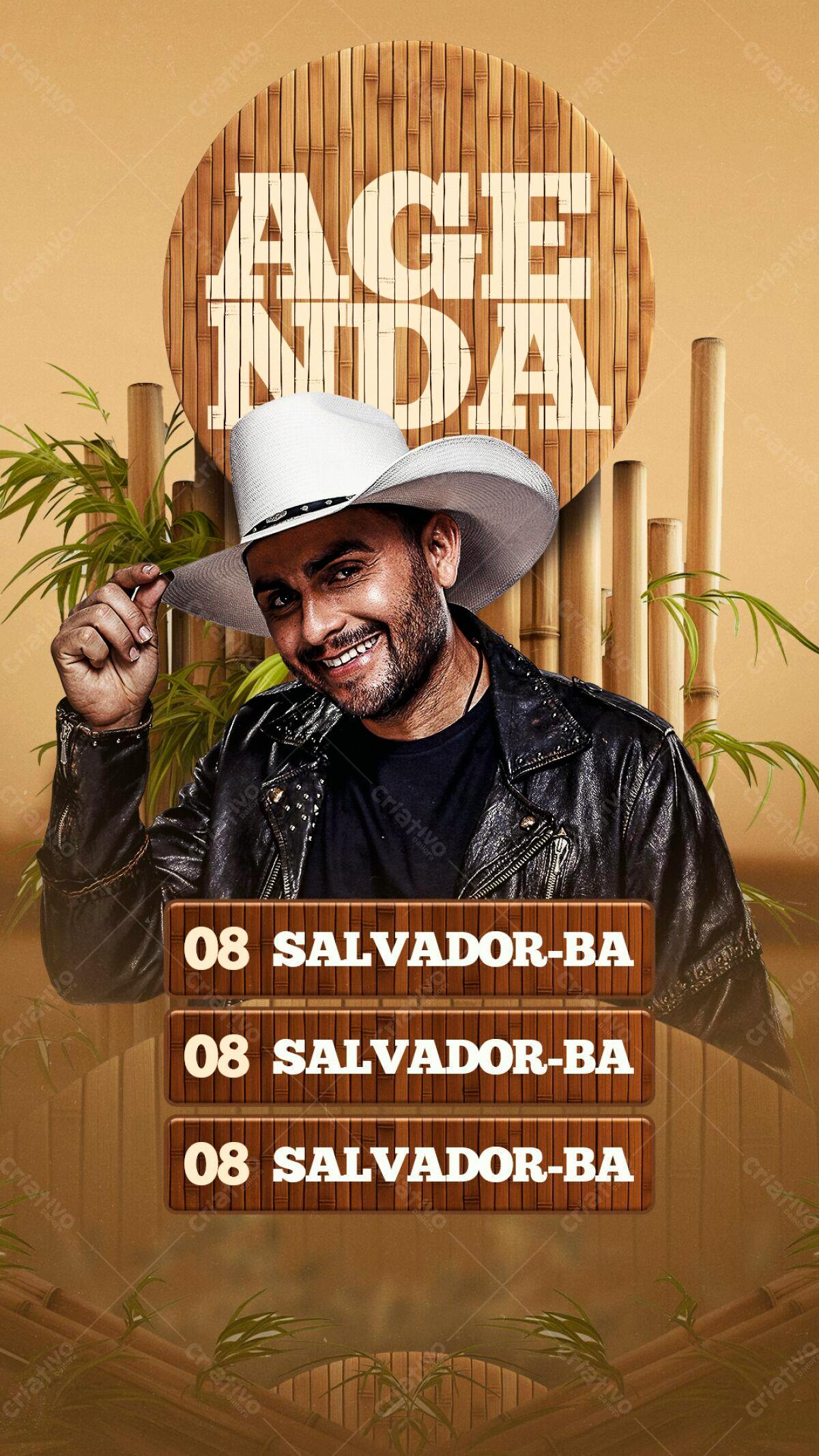 Flyer para Show em Salvador PSD Editável