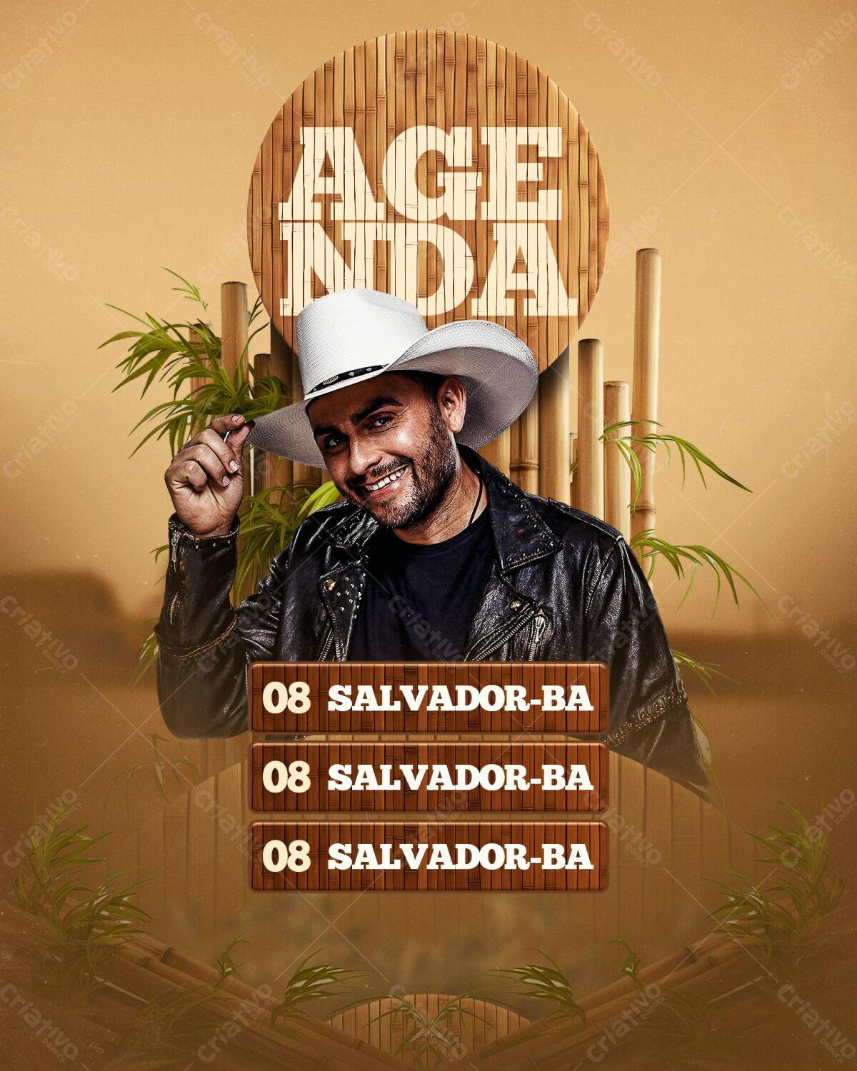 Flyer para Show em Salvador PSD Editável