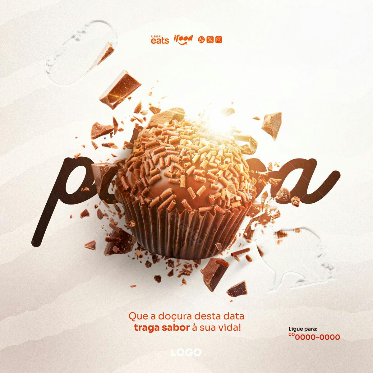 Flyer para Padaria com Brigadeiro PSD Editável