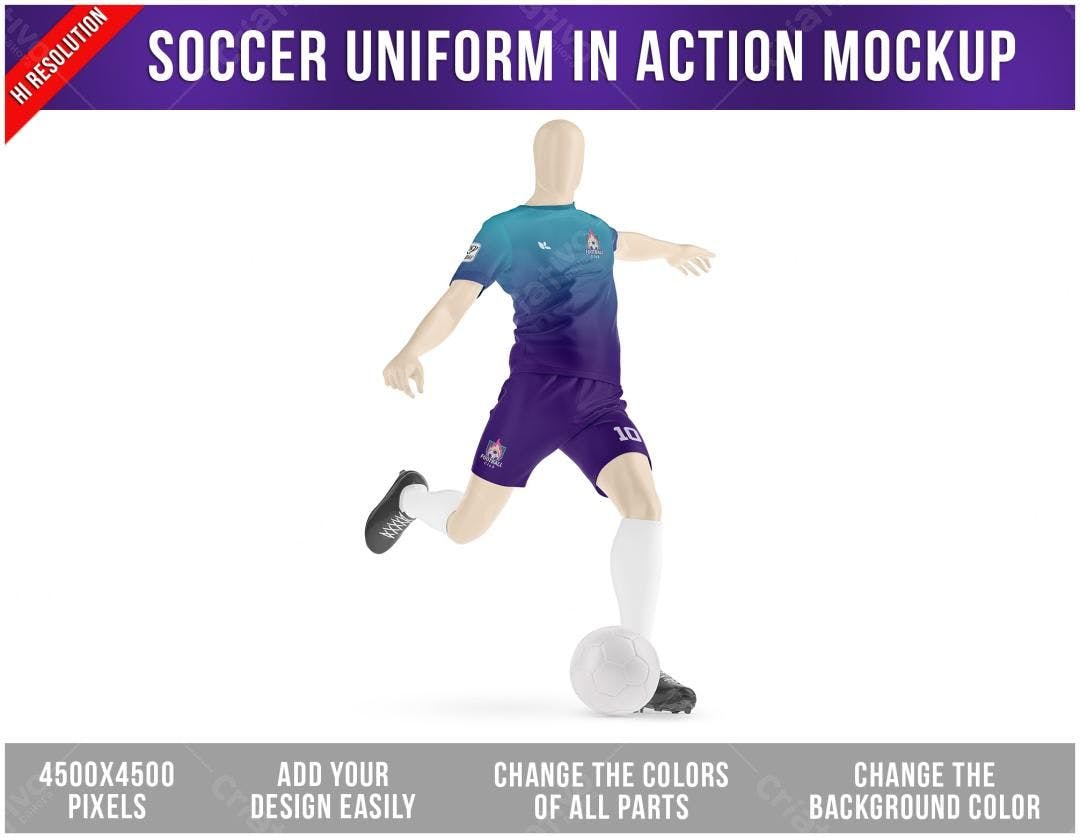 Mockup Uniforme de Futebol PSD Editável