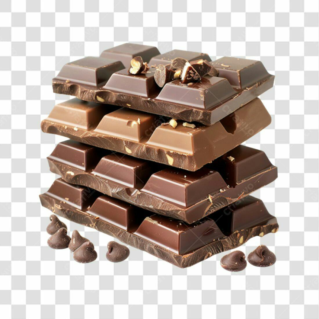 Imagem de barras de chocolate PNG com fundo transparente