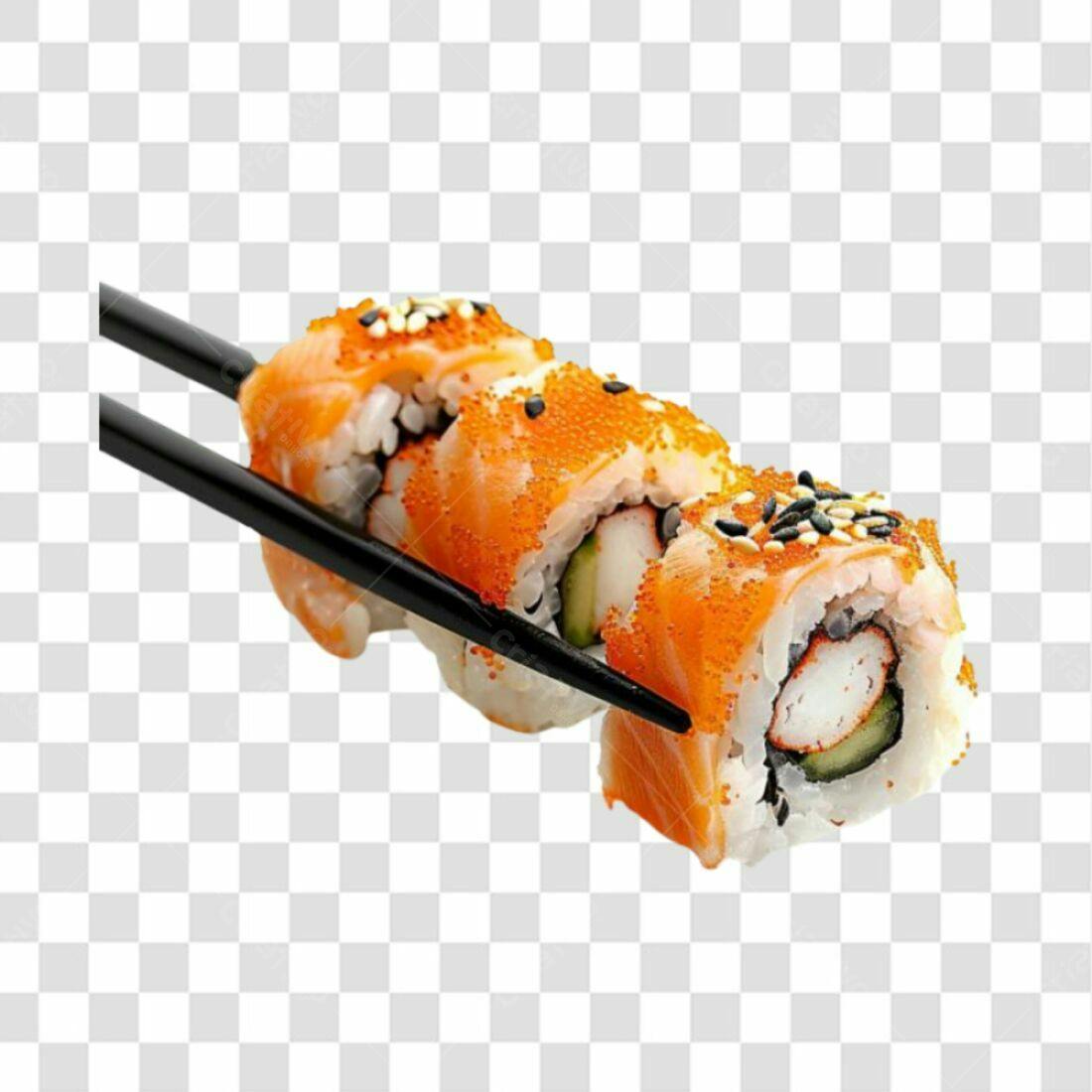 Icone Sushi Salmão PNG com fundo transparente