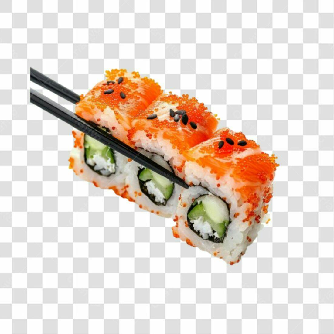 Icone Sushi Salmão PNG com fundo transparente