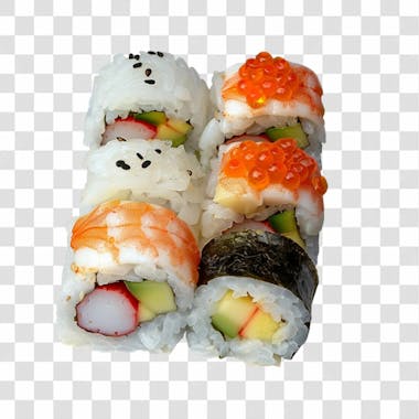 Sushi e comida japonesa png transparente