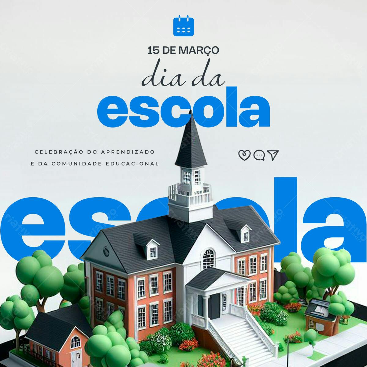 Flyer Dia da Escola PSD Editável
