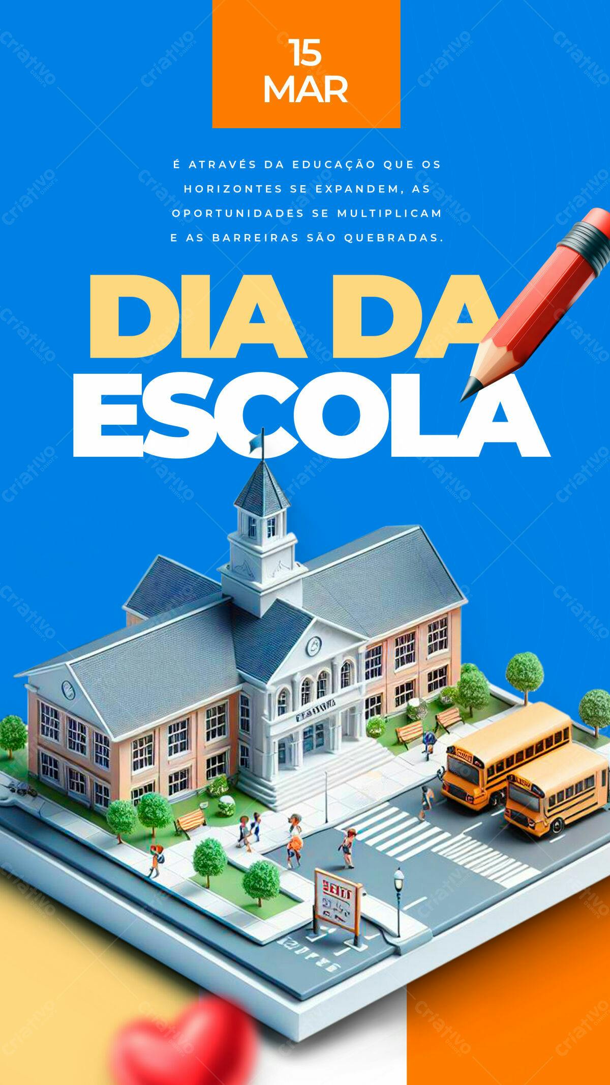 Flyer Dia da Escola PSD Editável