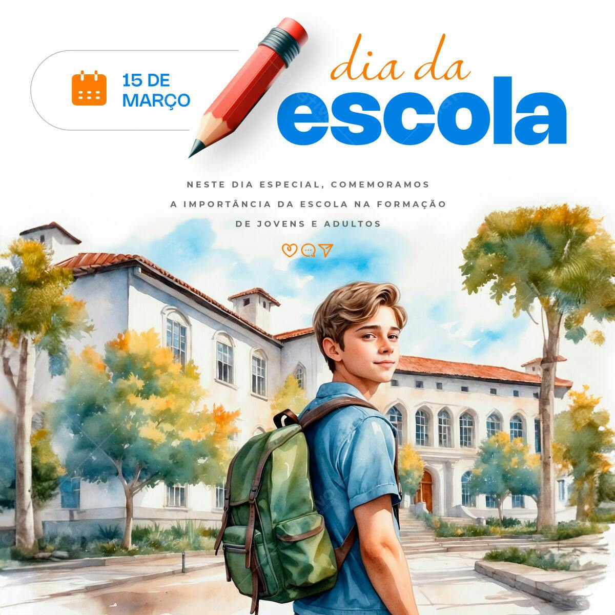 Flyer Dia da Escola PSD Editável