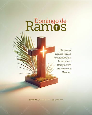 Social dia domingo de ramos o rei que vem em nome do senhor