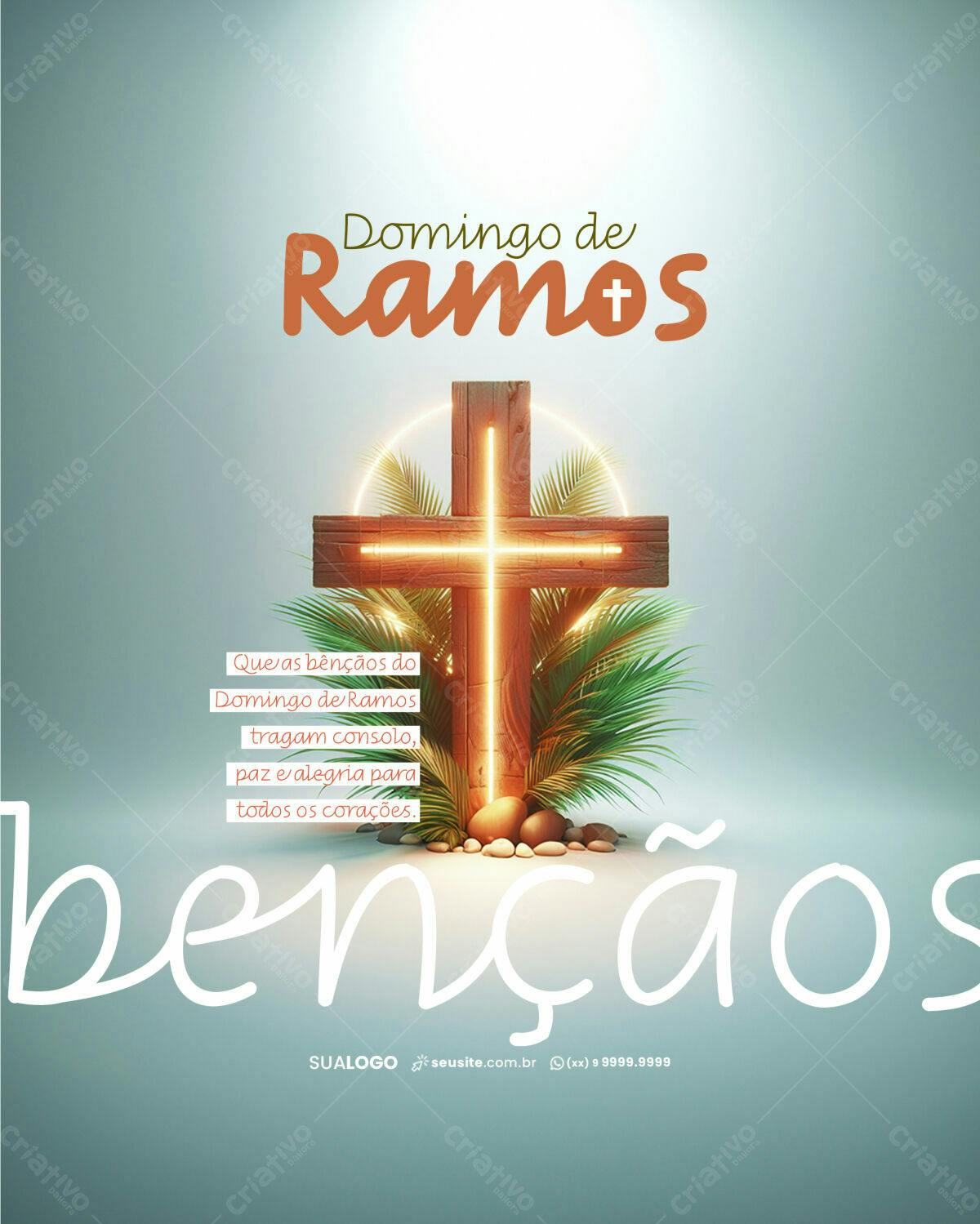 Flyer Domingo de Ramos PSD Editável