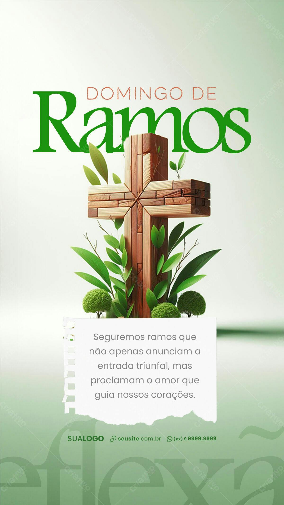 Flyer para Domingo de Ramos PSD Editável