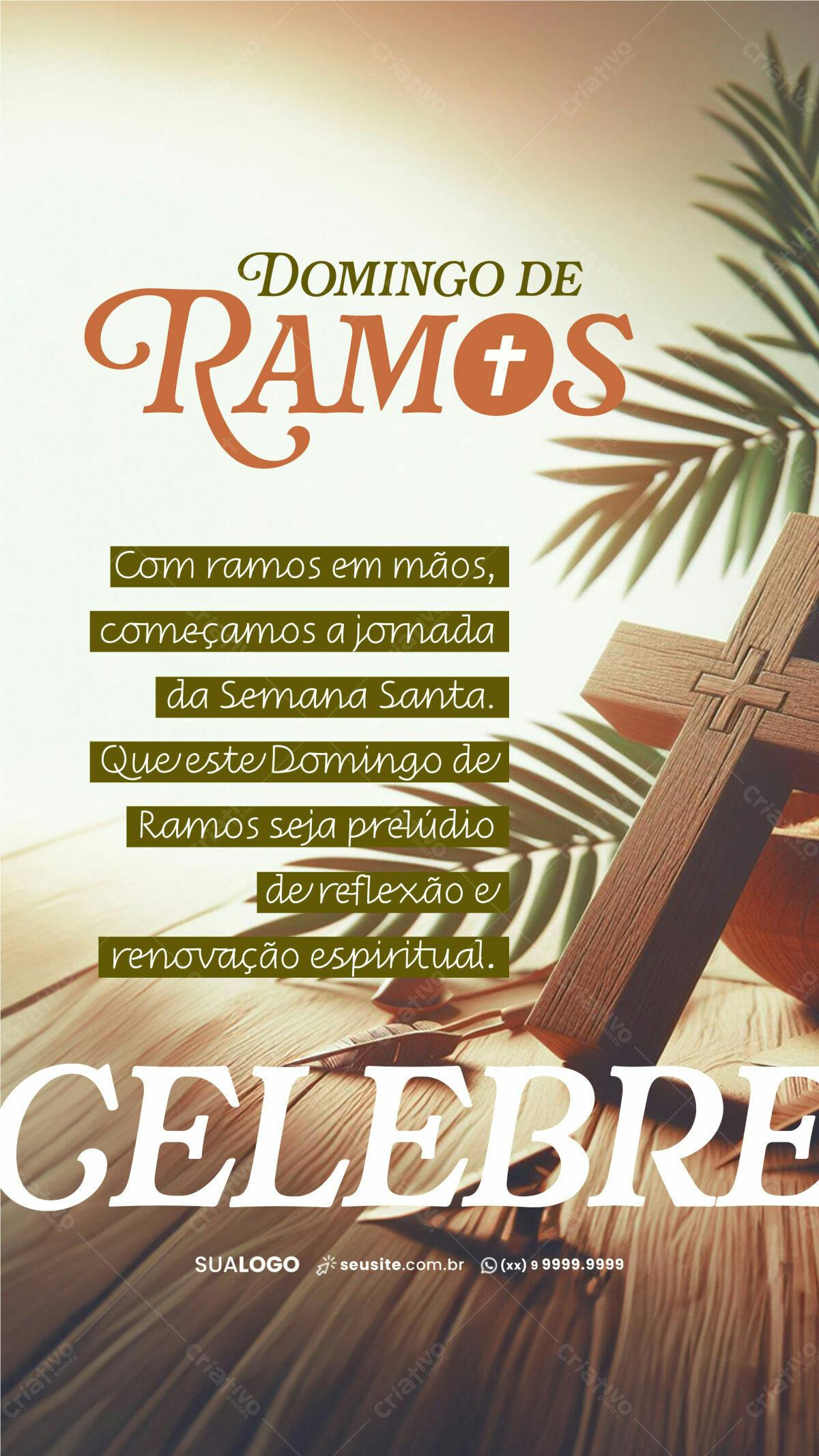 Flyer Domingo de Ramos PSD Editável