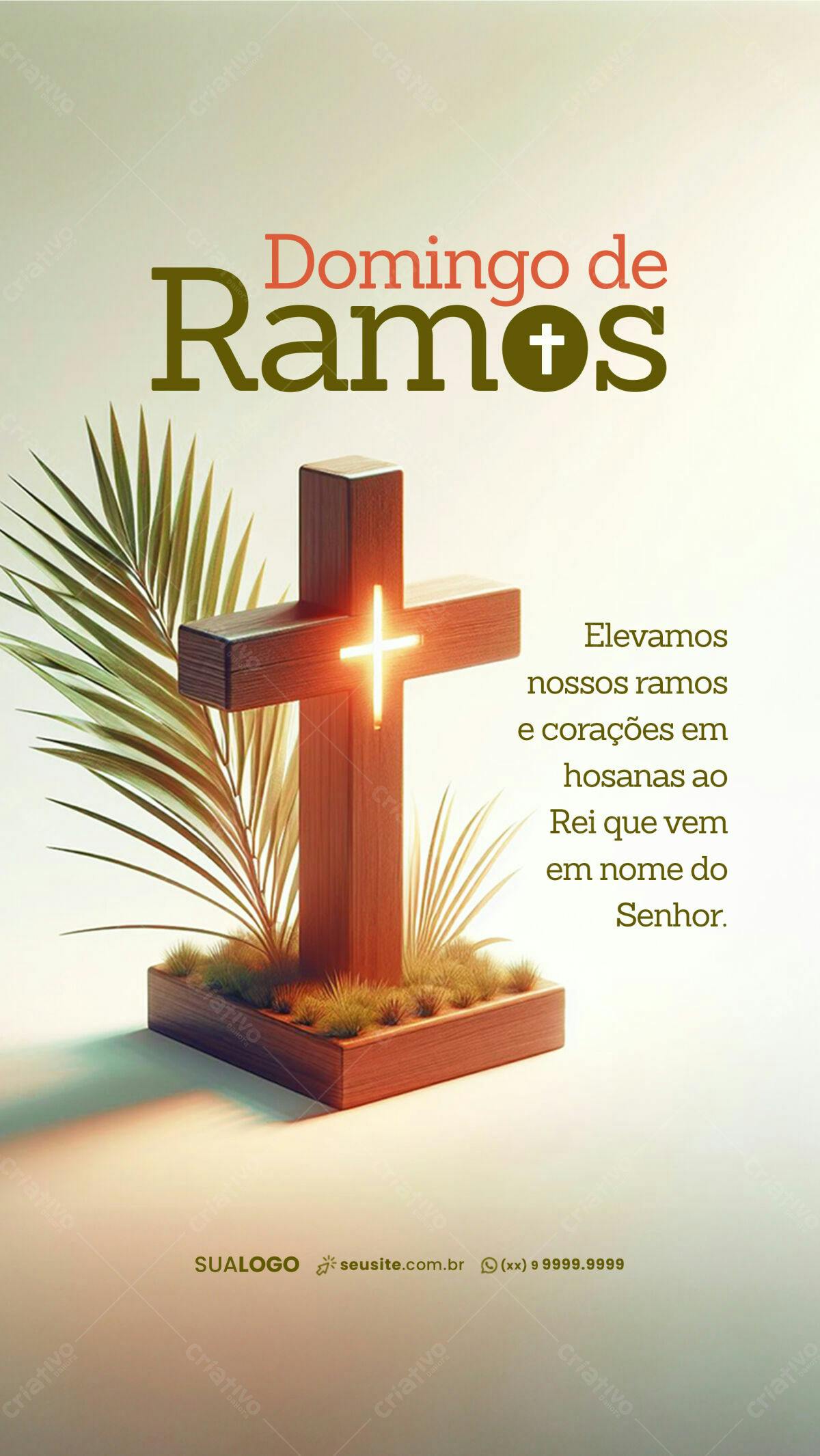 Flyer para Domingo de Ramos PSD Editável