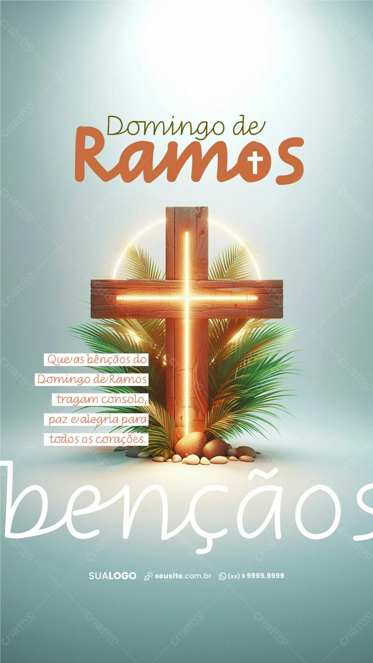 Flyer Domingo de Ramos PSD Editável