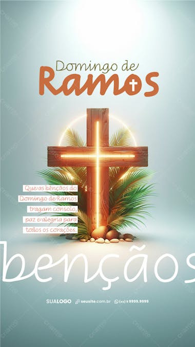 Story domingo de ramos paz e alegria para todos os corações