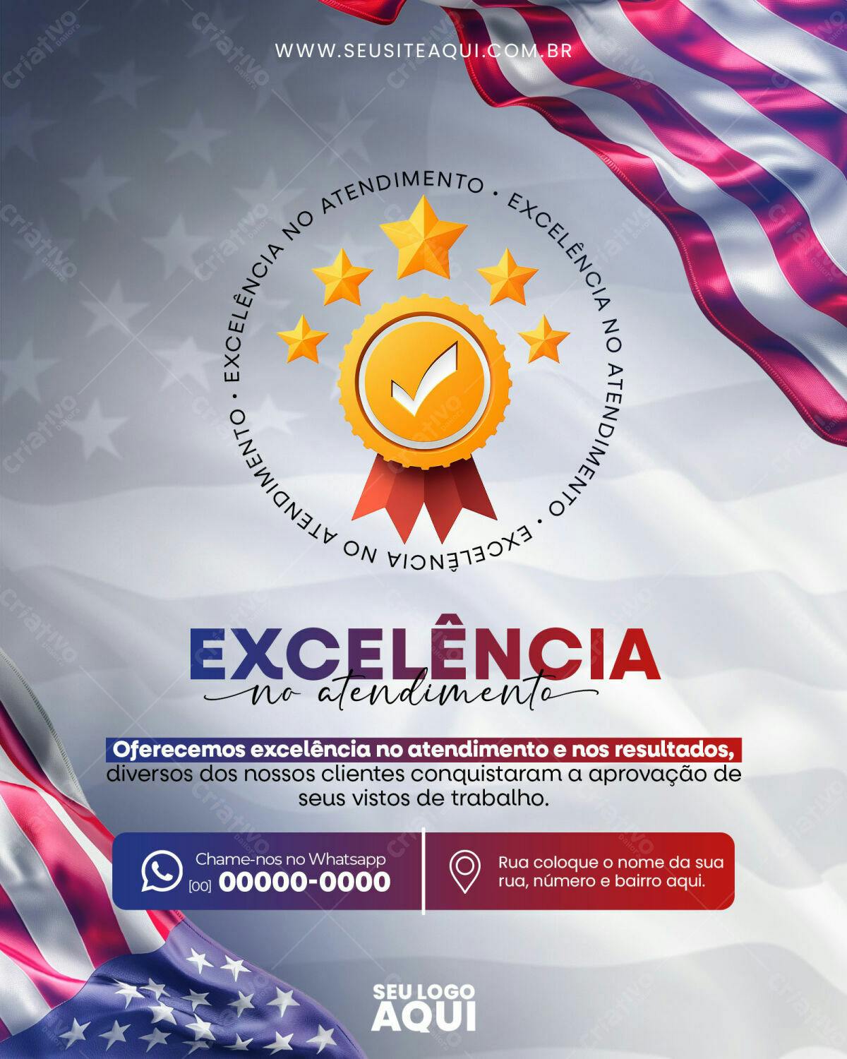 Flyer Excelência no Atendimento PSD Editável