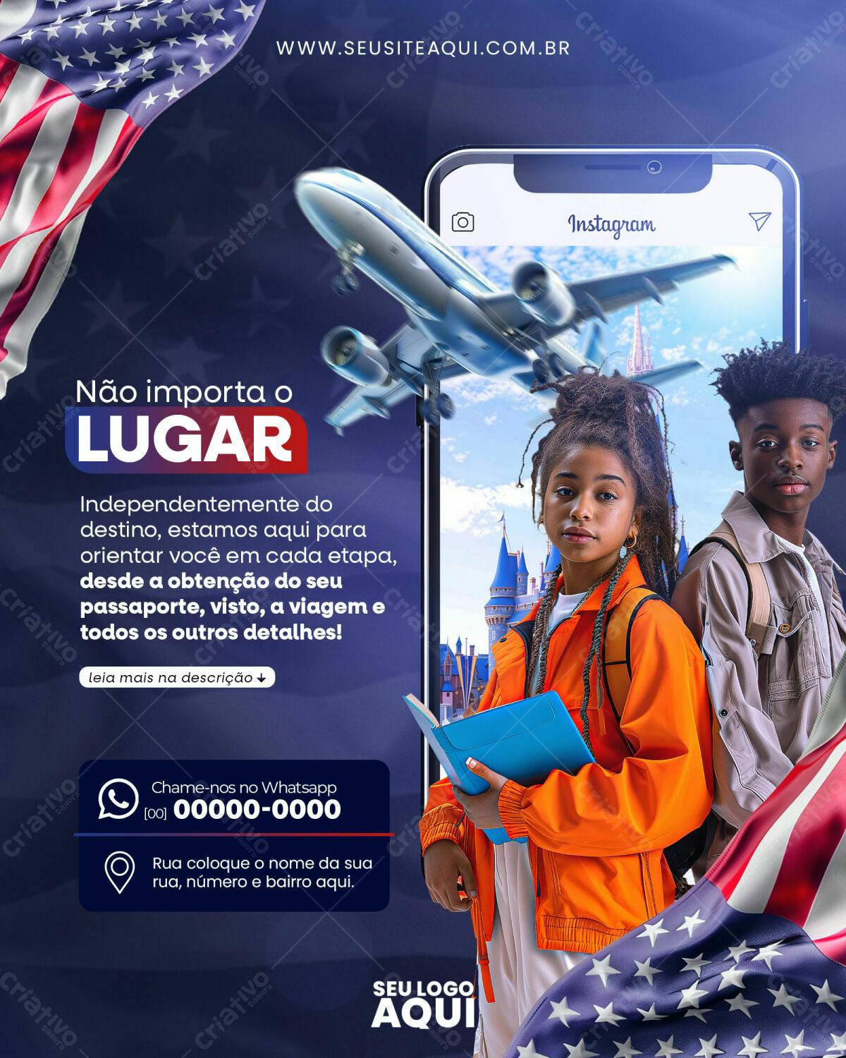 Flyer para Agência de Viagens PSD Editável