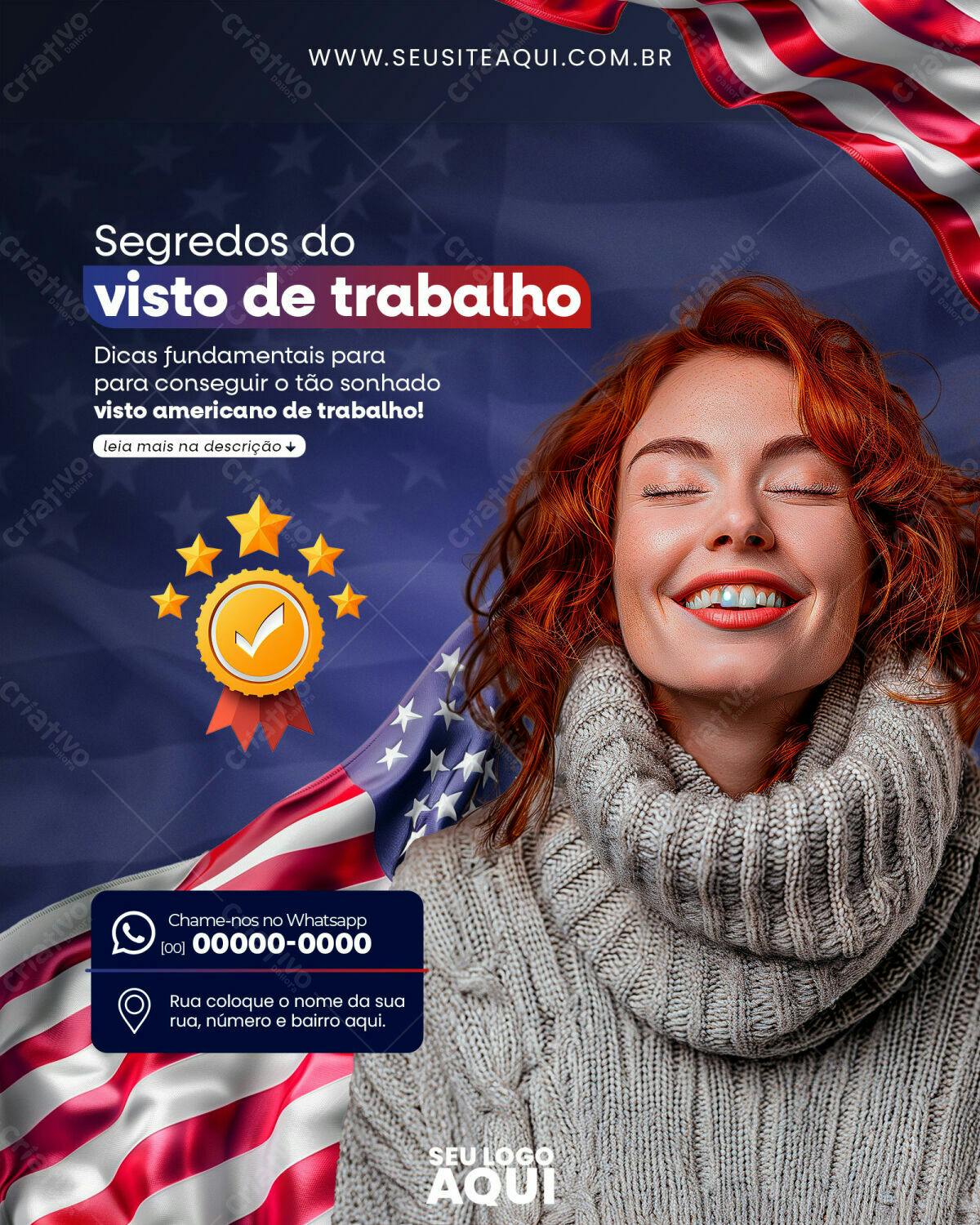 Flyer Visto Americano PSD Editável