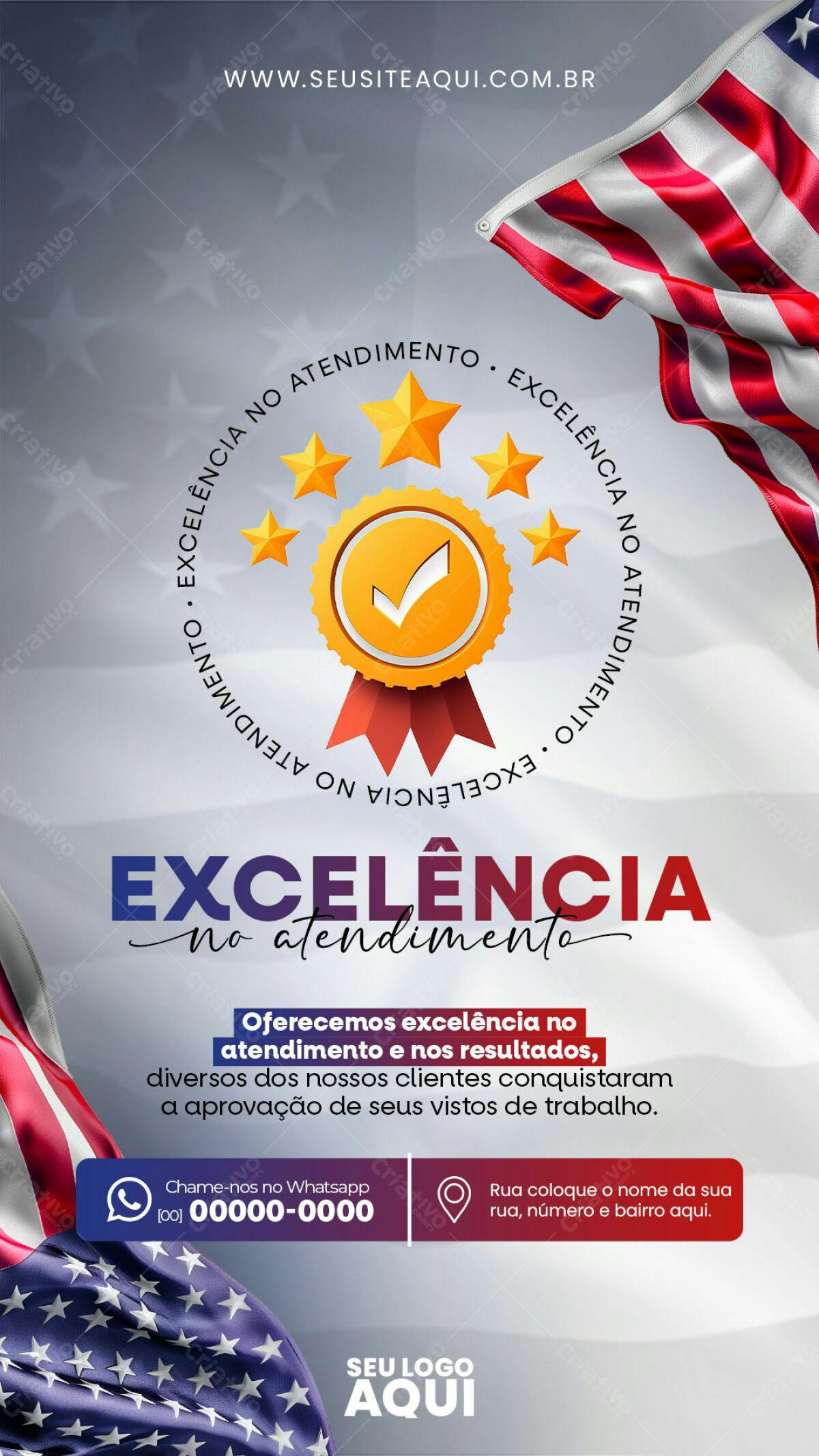 Flyer Excelência no Atendimento PSD Editável