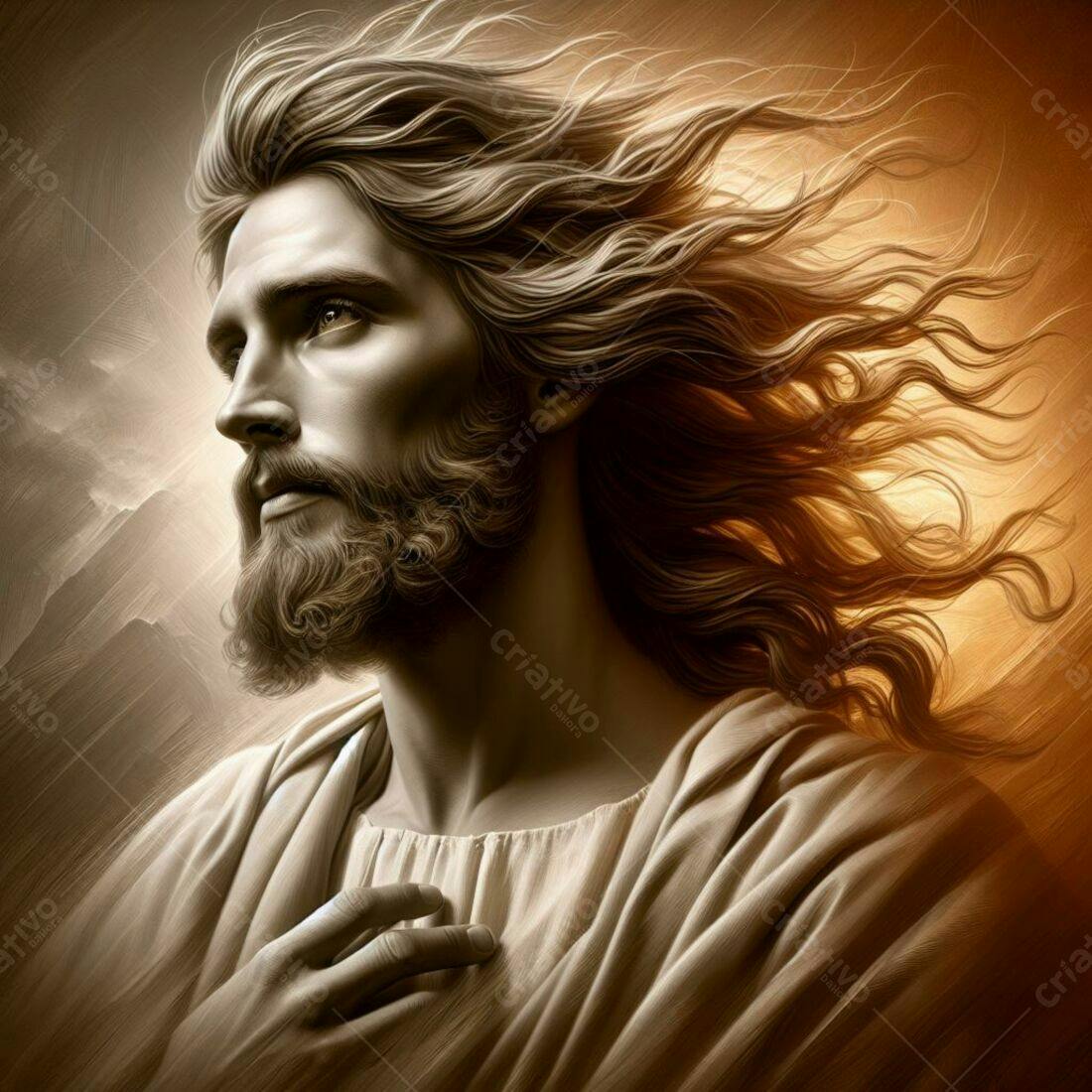Jesus Cristo retrato tons terra