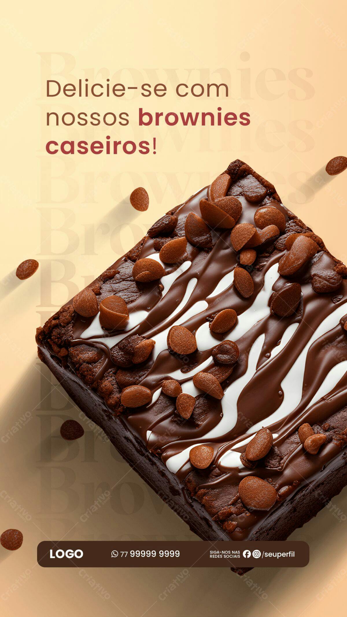 Post para Brownie Caseiro PSD Editável