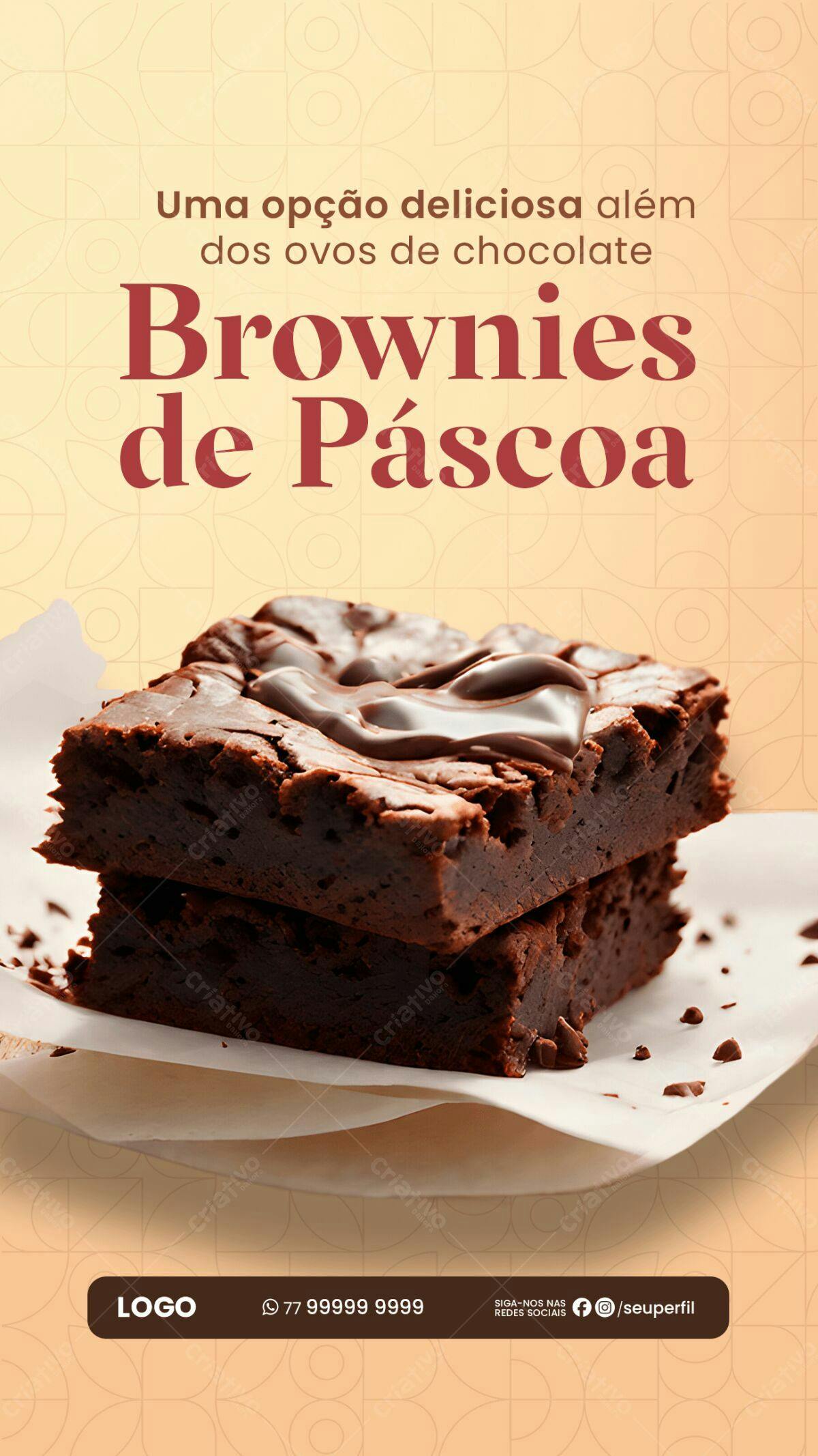 Flyer para Páscoa com Brownies PSD Editável