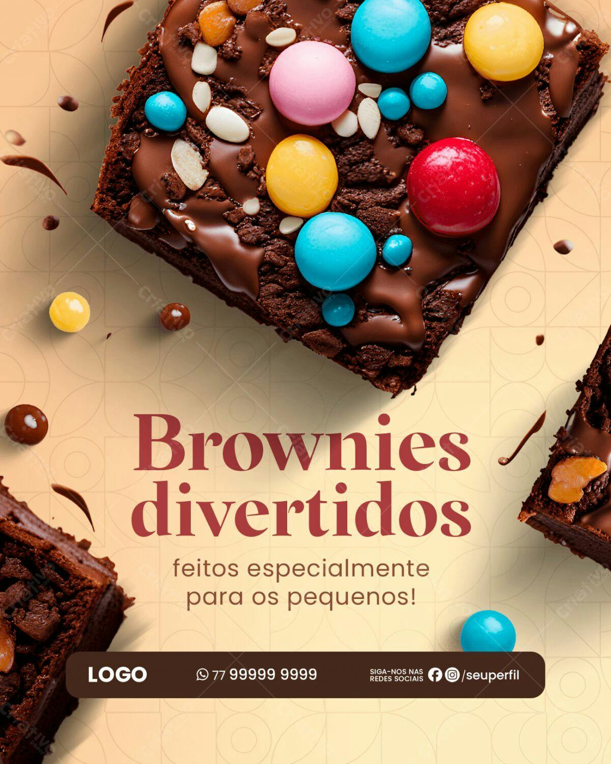 Flyer para Brownie Infantil PSD Editável